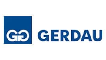 A blue and white logo of gerda