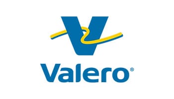 A blue and yellow logo for valero.