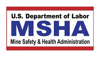 A red white and blue sign with the department of labor logo.